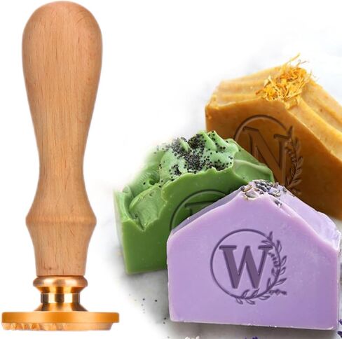 Palksky Personalized Soap Stamp, 26 Letters Soap Stamps Customized Initial Multi Functional Stamp for Homemade Soap, Soap Making Kit Supplies(W, 1PCS) in Saudi Arabia