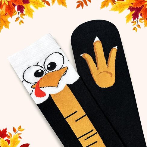 Chicken Leg Socks Thanksgiving Funny Socks for Women Men Novelty Crazy Chicken Feet Sock Knee-High Turkey Gag Gifts in Saudi Arabia