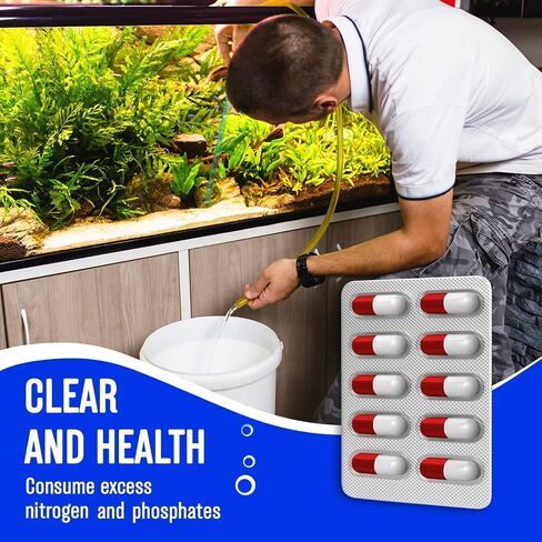 Bio Starter Aquarium Booster Fish Tank Water Cleaner Digester of Excess nutrients Makes Water Healthy Reduces The Amount of Nitrite and Ammonia Reduces The Need for Aquarium Cleaning, 10 caps.,1/4 oz in Saudi Arabia