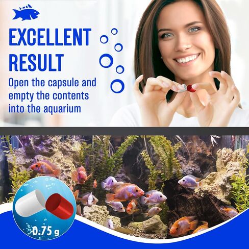 Bio Starter Aquarium Booster Fish Tank Water Cleaner Digester of Excess nutrients Makes Water Healthy Reduces The Amount of Nitrite and Ammonia Reduces The Need for Aquarium Cleaning, 10 caps.,1/4 oz in Saudi Arabia