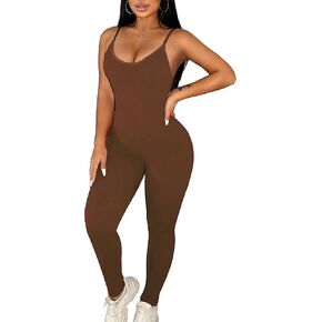Workout Jumpsuits for Women Gym Clothes Bodycon Jumpsuit One Piece Bodysuit Outfits Romper Yoga Body Suit Tight Onesie