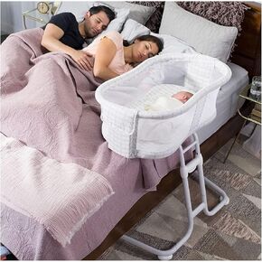 HALO Baby Flex BassiNest, Adjustable Travel Bassinet, Easy Folding, Lightweight with Mattress and Carrying Bag, Morning Mist