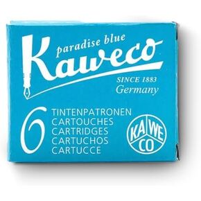 Kaweco Fountain Pen Ink Cartridge, Turquoise, Short International Size, Pack of 6, Made in Germany