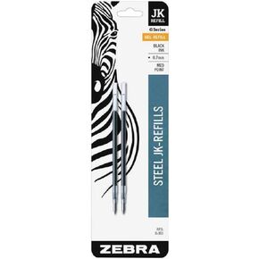 Zebra G-301 Stainless Steel Pen JK-Refill, Fine Point, 0.7mm, Black Ink, 2-Count, Pack of 5 (Total 10 refills)