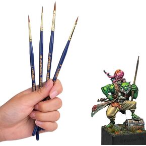 FOXBITE Kolinsky Sable Set Brushes for Miniature Painting Modeling Pieces Fine Detail Paint Brush Miniature Painting Kit Mini Paints Acrylic for Warhammer for Advanced Painters