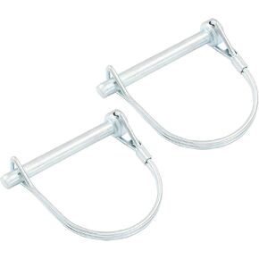 Murtenze Trailer Coupler Pin 1/4 inch x 2.16 inch, Zinc Plated Wire Lock Pin Round Loop Wire Lock Trailers Pin Carbon Steel Safety Coupler Pin(2Pcs, Small)