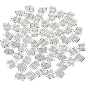 Honbay 60PCS Alloy Holy Bible Charms Pendant Open Books Pendants for Earring Necklace Bracelet Keychain Jewelry Craft Making