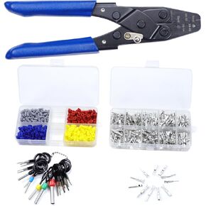 Connector Pins Kit Crimped Terminal Automotive Car Electrical 1/1.5/1.8/2.2/2.8/3.5mm Motorcycle Atv Wire Removal Non-Insulated Plug Male Female Crimp set, Wire Pin Connectors kit, Terminal Pin Kit