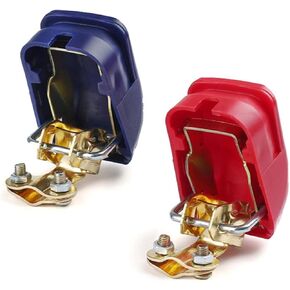 2 PCS Car Cable Clamps, Top Post Cable Terminals, Quick Release Cable Terminal Connectors, Universal for Most Cars (Multicolored)
