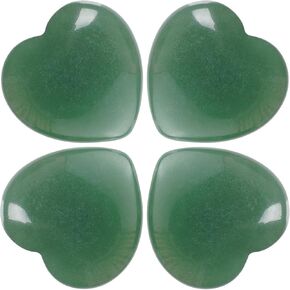 Marrywindix 4 Packs 1.2 Inches Healing Crystal Natural Rose Stone Heart Love Carved Palm Worry Stone Chakra Reiki Balancing