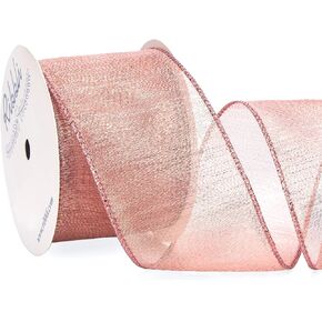 Ribbli Metallic Red Wired Ribbon,2-1/2 Inch x Continuous 10 Yard, Red Glitter Ribbon with Red Edge,Christmas Ribbon for Wreaths,Big Bow,Gift Wrapping, Christmas Tree Decoration