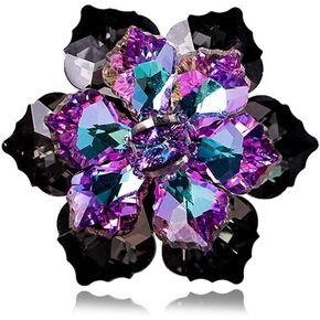 Rhinestone Sunflower Brooch Pin for Women Red Black Purple Large Flower Brooch Snowflake Brooch Marquise Wreath Brooches Jewelry
