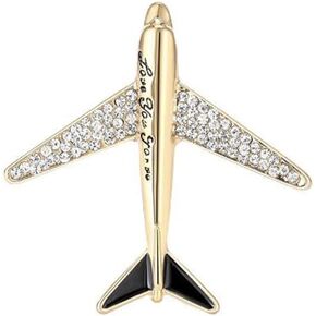 Fashion Airplane Brooch Crystal Airplane Brooch Collar Pin Rhinestone Airplane Brooch Set Jacket Jewelry Accessories Gift