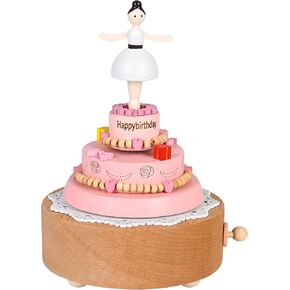 Happy Birthday Wooden Music Box, Mechanical Wind Up Musical Boxes,Unique Birthday Gifts for Women Daughters Lover Friends