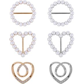 6pcs Scarf Ring Clip, T-Shirt Tie Clips Silk Scarf Ring Cinch Shawl Clip Fashion Scarves Clasp Clothes Corner Knotted Button for Women Shirt Clothes Dress Decoration Accessories
