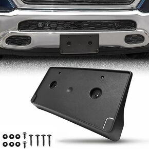 Front License Plate Frame for Dodge Ram 1500 DT 2019 2020 2021 2022 2023 2024 NO Drill Front Bumper License Tag Plate Holder Mounting Bracket Replace # CH1068151 68274215AE