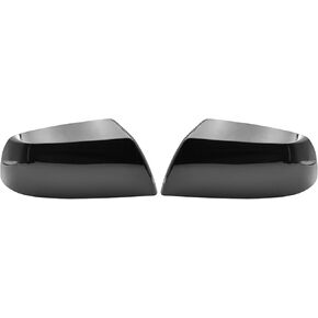 Driver & Passeger Side Gloss Black Mirror Cap Cover fits For Toyota Tundra Sequoia 2007-2021 Repace 87915-0C040, 87945-0C020