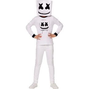 InSpirit Designs Kids Long Sleeve Marshmello Costume | Officially licensed | DJ Outfit | Kids Marshmello Outfit