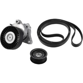 X AUTOHAUX Serpentine Drive Belt Tensioner Pulley and Idler Pulley Belt Assembly for Mercedes-Benz C240 C320 CL500 CLK320 E320 E500 ML500 S350 SL55 AMG AC Belt Tension Idler Pulley
