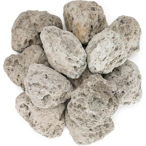 Stanbroil Light Weight White Lava Rock Granules - Natural Volcanic Rocks Decorative Landscaping Stones for Outland Living Bond Portable Fire Pit, Gas Log Set and Fireplace - 5 Pounds (2.7" - 4.7")