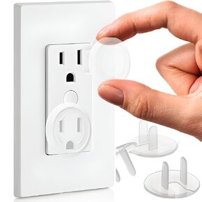 Pack 50 Baby Proof Outlet Covers-Transparent Wall Plug Covers-Childproof Outlet Cover for Electrical Outlets-Easy to Install and Protect Your Babies with Outlet Covers Baby Proofing-Transparent