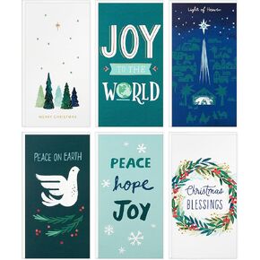 تشكيلة بطاقات عيد الميلاد الدينية المعبأة من هولمارك، بركات عيد الميلاد (6 تصميمات، 24 بطاقة مع مظاريف) in Kuwait