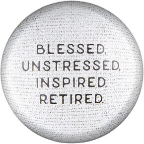 Creative Brands Paper Weights for Office-Glass Domed Inspirational Paperweight by Faithworks, 3-Inch Diameter, Blessed, Unstressed