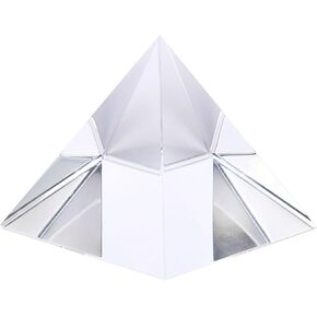 PATIKIL Pyramid Paper Weights, Crystal Pyramid Paperweight Glass Prism Heavy Clear Prism Glass Crystal for Desktop Gifts Photos Office Decor Home, 50mm