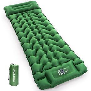 FRITTON Double Sleeping Pad, Inflatable, 60 Ounces, 13.8 x 6.1 x 5.7 Inches, Ideal for Camping, Hiking, Travelling