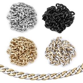 SUPERFINDINGS 4 Colors 1m Long Acrylic Cable Chains 22x16x5.3mm Open Linking Chain Rings Quick Link Connectors for Jewelry Making Curb Chains Phone Decor DIY Craft