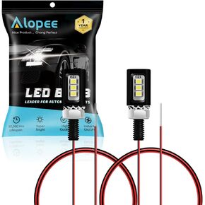 Alopee 2 قطعة مجموعة ضوء لوحة ترخيص LED بيضاء، مصباح لوحة ترخيص مسمار لولبي، لمبة ألومنيوم مقاومة للماء لدراجة نارية السيارة، تيار مستمر 10-15 فولت، 2835 رقاقة.