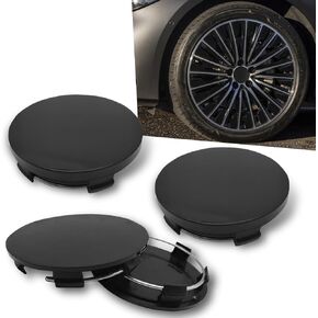 4 PCS Car Wheel Center Cap, ABS Snap-in Anti-Fall Fastening Installation Accessories, 2.36" Outer Diameter 2.2" Inner Diameter Wheel Hub Modification Decoration, Universal for Cars (Black)