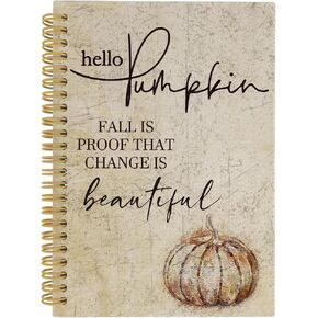 مجلة الخريف، مفكرة Hello Pumpkin الحلزونية، ديكور الخريف، خريف ريفي 5.5 بوصة × 8.3 بوصة 164 صفحة مبطنة دفاتر ملاحظات جامعية، مرحبًا هناك دفتر ملاحظات اليقطين للوازم المدرسية المكتبية، هدايا الخريف