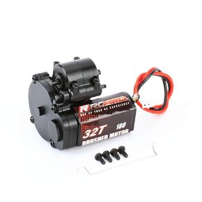 RCAWD 40% ترقيات 180 32T FCX24 Power Wagon Smasher محرك كهربائي ومبيت تروس مركزي، مجموعة نقل مع أجزاء محرك فولاذية مصقولة بالكربون لـ FMS 1/24 فضي