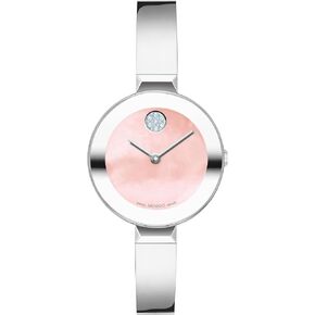 Movado Bold Bangles Women's Watch - Swiss Quartz Movement, Stainless Steel Bangle, Adjustable - 3 ATM Water Resistance - Luxury Fashion Timepiece for Her - 28mm
