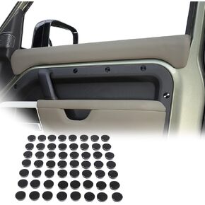 Alloy Car Door Screw Protector Cover Trim For Land Rover Defender 2020-2024 Gear Console Side Screw Protective Cover,Tailgate Door Screw Protector Cover (Car Door -56 Pcs (Only Fit 110), Black)