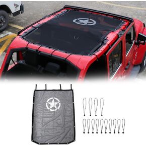 Sunshade Cover,Mesh Sunshade Bikini Top Cover UV Sun Protection for Wrangler TJ 2007-2017,2-4Door(Black,US Flag)