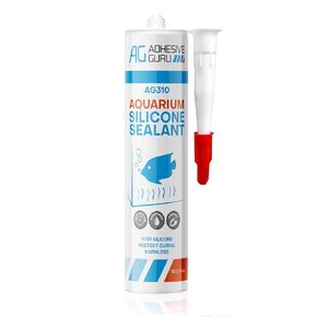 Aquarium Silicone Sealant Clear, 100% Clear, Solvent Free High Elasticity, Safe for Fresh and Saltwater, Rapid Curing Transparent,10.4 Fl oz. 4pk