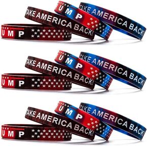 12Pcs Trump Bracelets American Trump 2024 Wristbands Trump Silicone Bracelet, Motivational Wristband Hand Accessories, Take America Back, 2024 Presidential Election Accessories