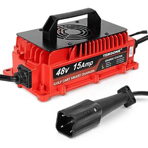 48 Volts 15 AMP Golf Cart Battery Charger 3-Pin Style Plug Charger with Temperature Sensor Compatible with 2007-2024 Yamaha G29 Drive & Drive 2 Models (Lead Acid)