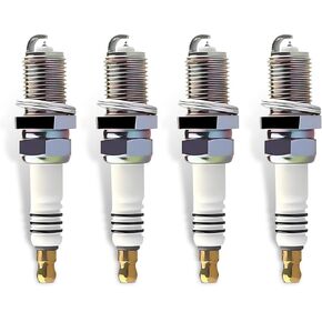 4 PCS Auto Spark Plugs, Nickel Alloy Fire Mouth, Auto Ignition System Accessories, Compatible with Honda Mazda Lexus (Silver)