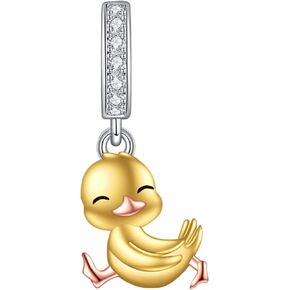 URONE Duck/Guinea Pig Charms Beads Fits Charms Bracelets for Women 925 Sterling Silver Bead Animal Jewelry Gifts for Women Bracelet&Necklace
