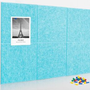 AKTOP Black Cork Bulletin Board 24"x36", 6 Pack Removable Felt Cork Board Tiles for Wall, Large 2 x 3 Bulletin Board Notice Pin Board for Office, School & Home, 24 Safe Adhesive Tabs, 20 Pushpins
