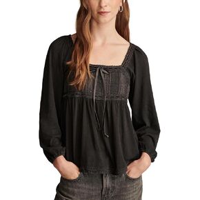 Lucky Brand Women's Lace Paneled OTT Tunic Tee