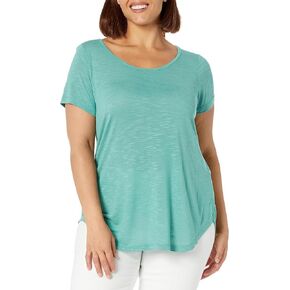 EVANS Women's Plus Size Top Visc Slub Cf