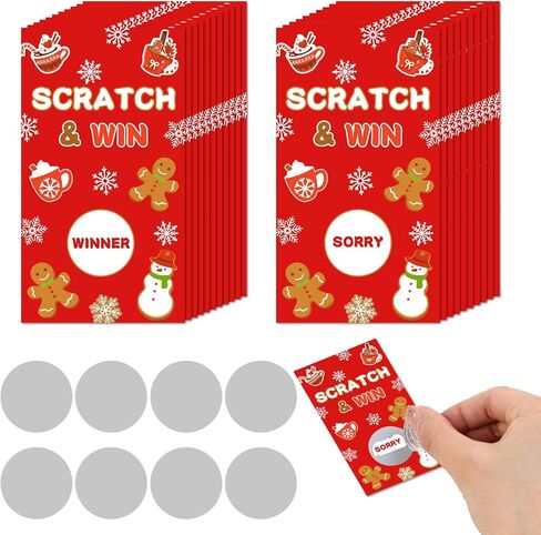 مفاجأة 50 قطعة من بطاقات الخدش لعيد الميلاد، لعبة حفلات عطلات الشتاء، تذاكر السحب على جائزة اليانصيب لعيد الميلاد الشتوي وعيد الميلاد وعيد ميلاد الطفل in Kuwait