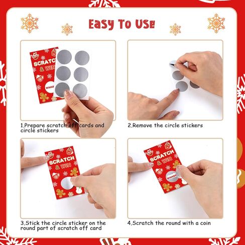 مفاجأة 50 قطعة من بطاقات الخدش لعيد الميلاد، لعبة حفلات عطلات الشتاء، تذاكر السحب على جائزة اليانصيب لعيد الميلاد الشتوي وعيد الميلاد وعيد ميلاد الطفل in Kuwait