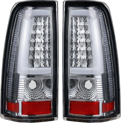 Boine LED الذيل ضوء متوافق مع 2003 2004 2005 2006 تشيفي سيلفرادو 1500 2500 3500 السائق والراكب الجانب الخلفي مصابيح الفرامل - رقائق LED 12 فولت (مبيت أسود) in Saudi Arabia