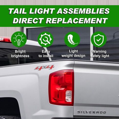 Rear Tail Lights Compatible with Chevy Silverado 1500 2016 2017 2018 Outer LED Taillight Assembly Brake Lamp Left Driver Side Replace 84288718 GM2800294 in Saudi Arabia