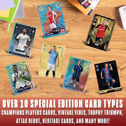بطاقات Topps Match Attax لكرة القدم، تقويم العد التنازلي + 200 واقي بطاقة، 121 بطاقة، بما في ذلك 24 بطاقة إصدار احتفالي حصرية وبطاقة حافة ذهبية حصرية in Kuwait